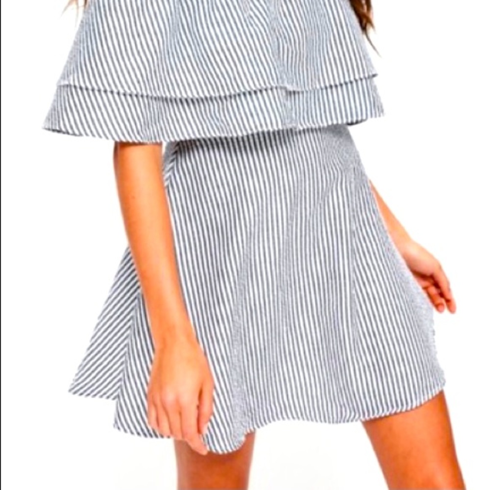 MISGUIDED STRIPED RUFFLE DRESS - Picture 1 of 9
